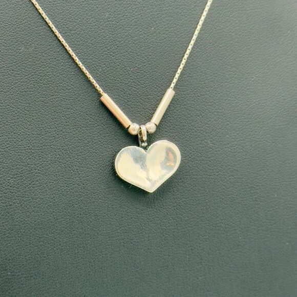 DIDAE 925 Sterling Silver Vintage Signed Heart Link Style Chain Necklace 16" - Picture 6 of 16